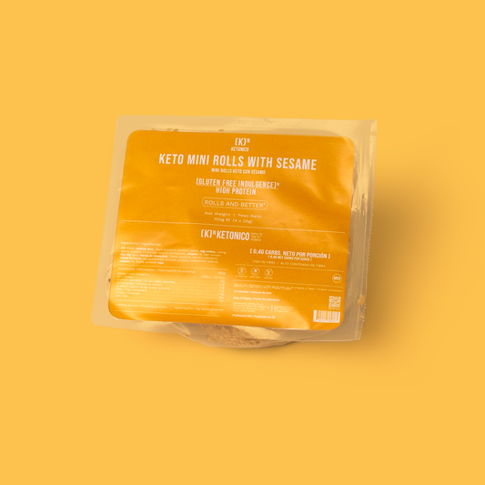 Mini keto bread bun with gluten-free sesame seeds